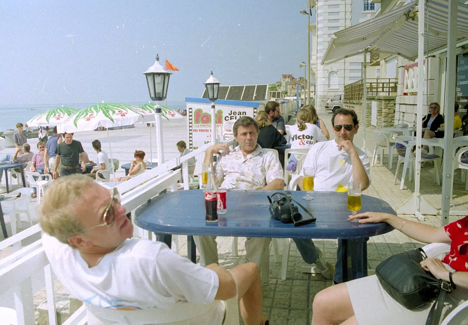 At a seafront bar in Wimmereaux, from A Brome Swan Trip to Wimereux, France - 20th June 1996