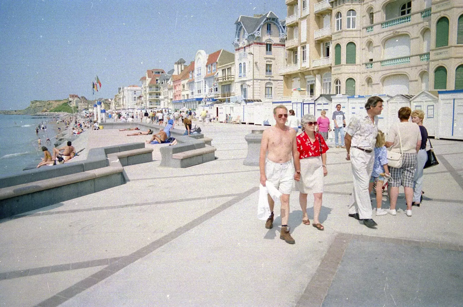 John Willy, Spammy and Alan at Wimmereaux, from A Brome Swan Trip to Wimereux, France - 20th June 1996