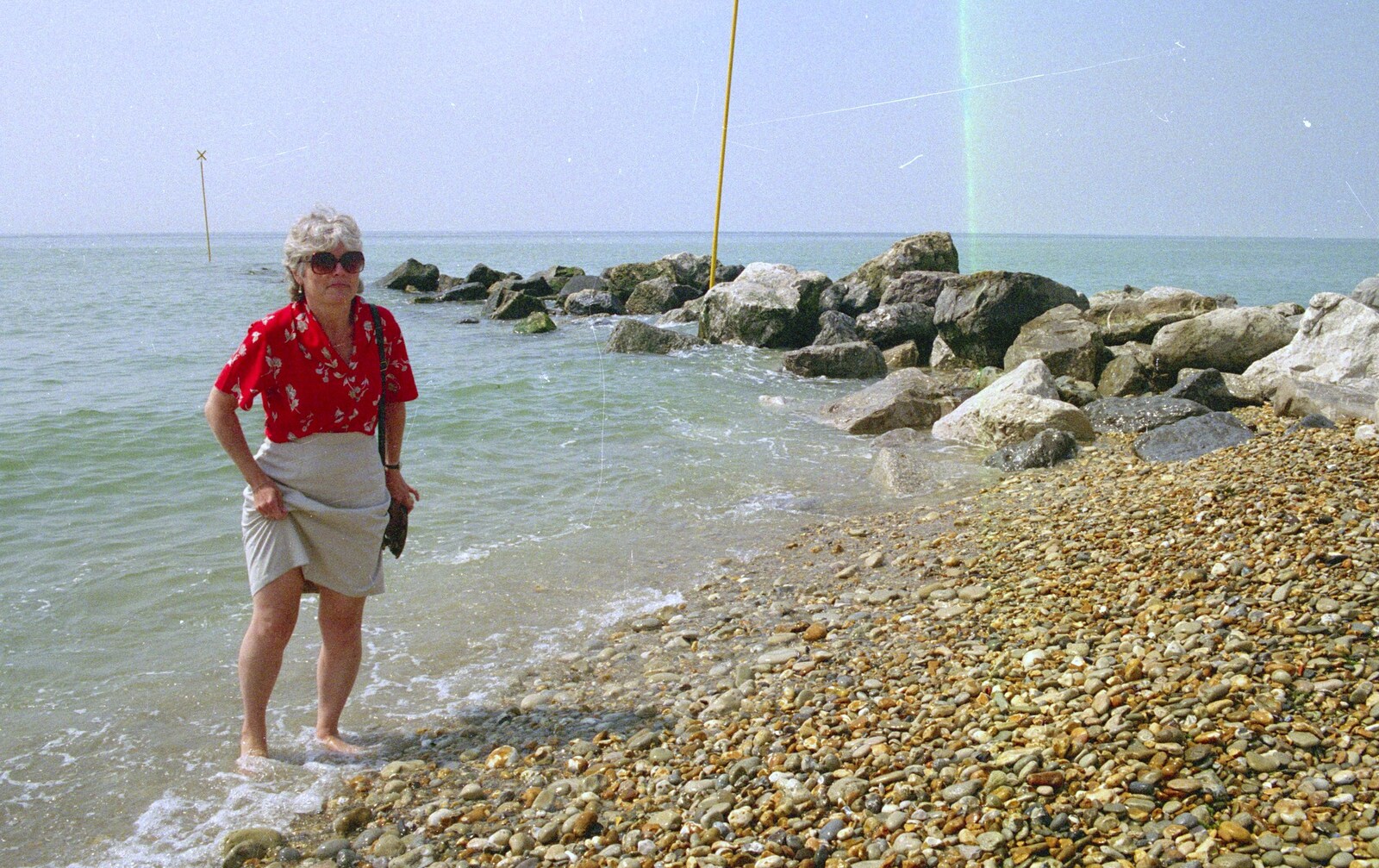 Spammy hitches her skirt up from A Brome Swan Trip to Wimereux, France - 20th June 1996