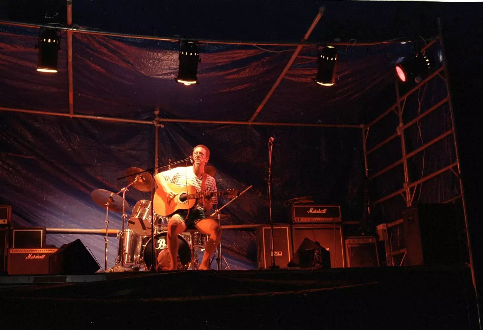 A solo performance on stage, from Sean's ElstedBury Festival, Elsted, West Sussex - 12th July 1996