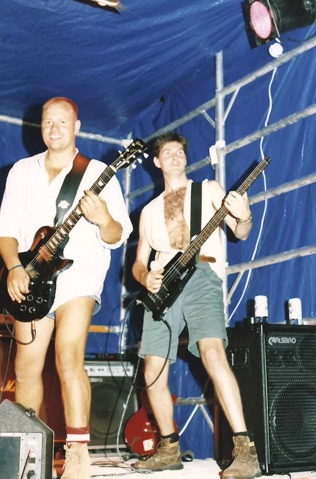 Sean on a headless guitar, from Sean's ElstedBury Festival, Elsted, West Sussex - 12th July 1996