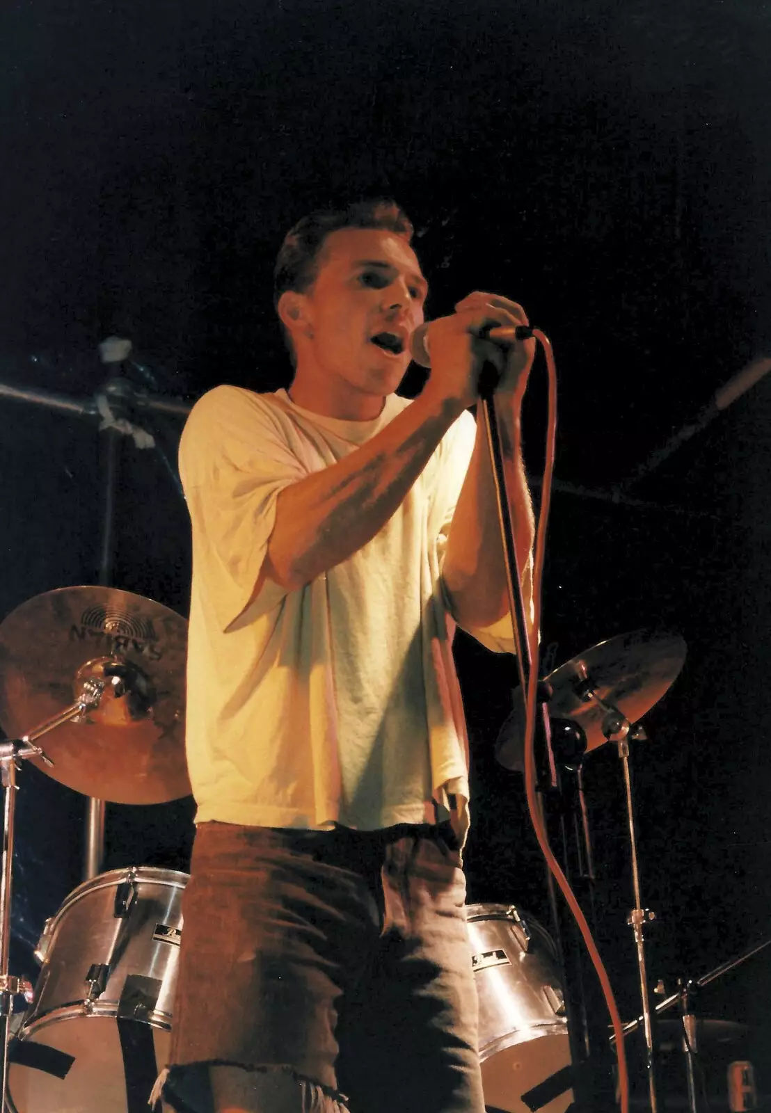 Nigel does some singing, from Sean's ElstedBury Festival, Elsted, West Sussex - 12th July 1996