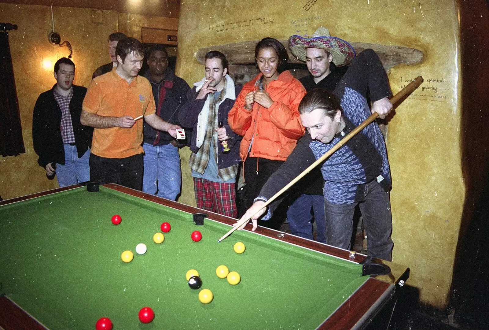 Stuart takes a shot, from A Conkers Night and CISU in the Eagle, Brome and Ipswich, Suffolk - 14th September 1996