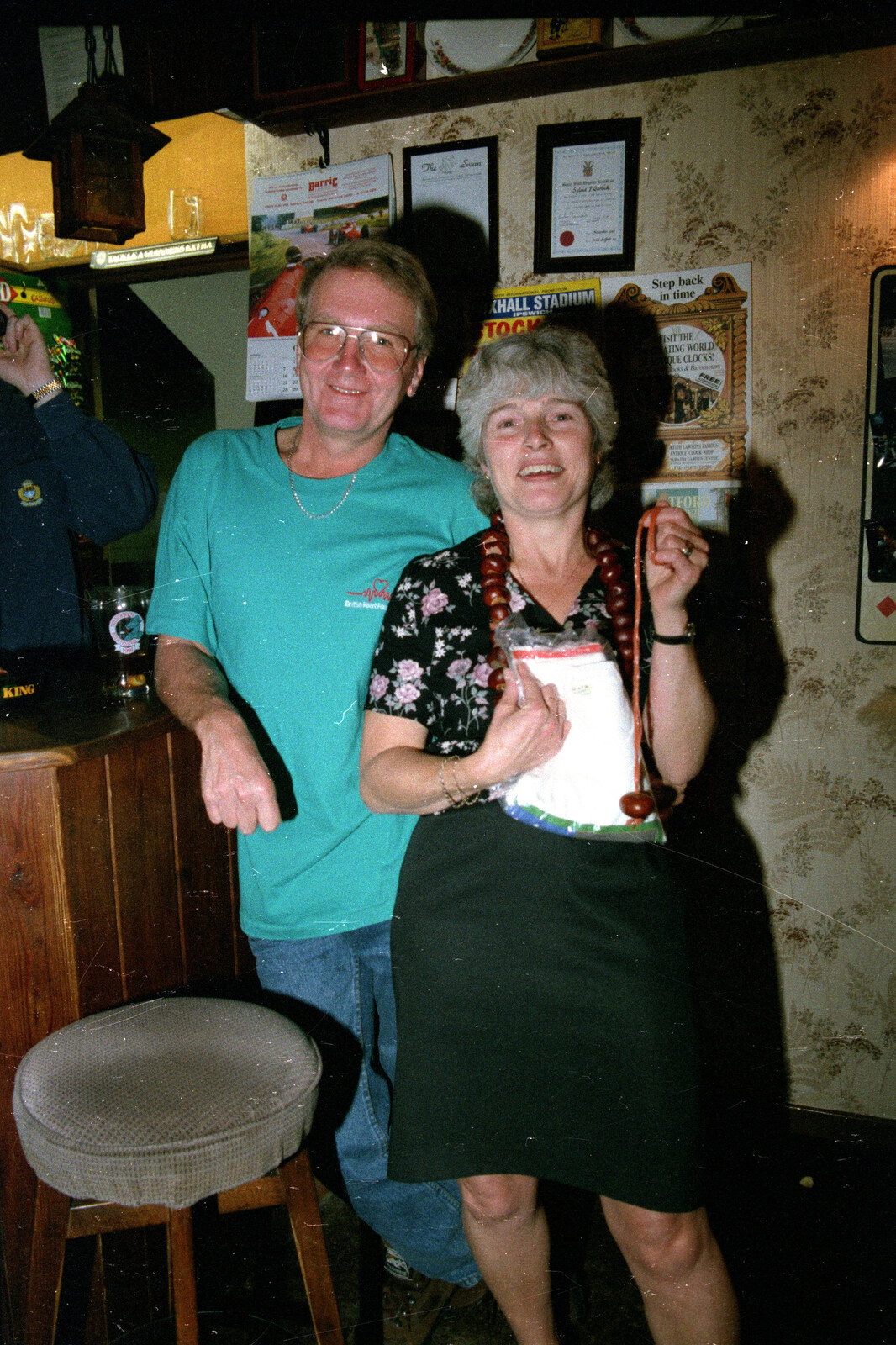 John Willy and Spammy, with her winning nut from A Conkers Night and CISU in the Eagle, Brome and Ipswich, Suffolk - 14th September 1996