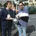 Tim and Trev eat chips in Keswick, CISU At Low Briery, Keswick, Cumbria - 18th September 1996