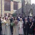 A courtyard gathering, Stuart and Sarah's CISU Wedding, Naworth Castle, Brampton, Cumbria - 21st September 1996