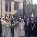 A courtyard gathering, Stuart and Sarah's CISU Wedding, Naworth Castle, Brampton, Cumbria - 21st September 1996