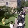 A jester does his thing in the gardens, Stuart and Sarah's CISU Wedding, Naworth Castle, Brampton, Cumbria - 21st September 1996