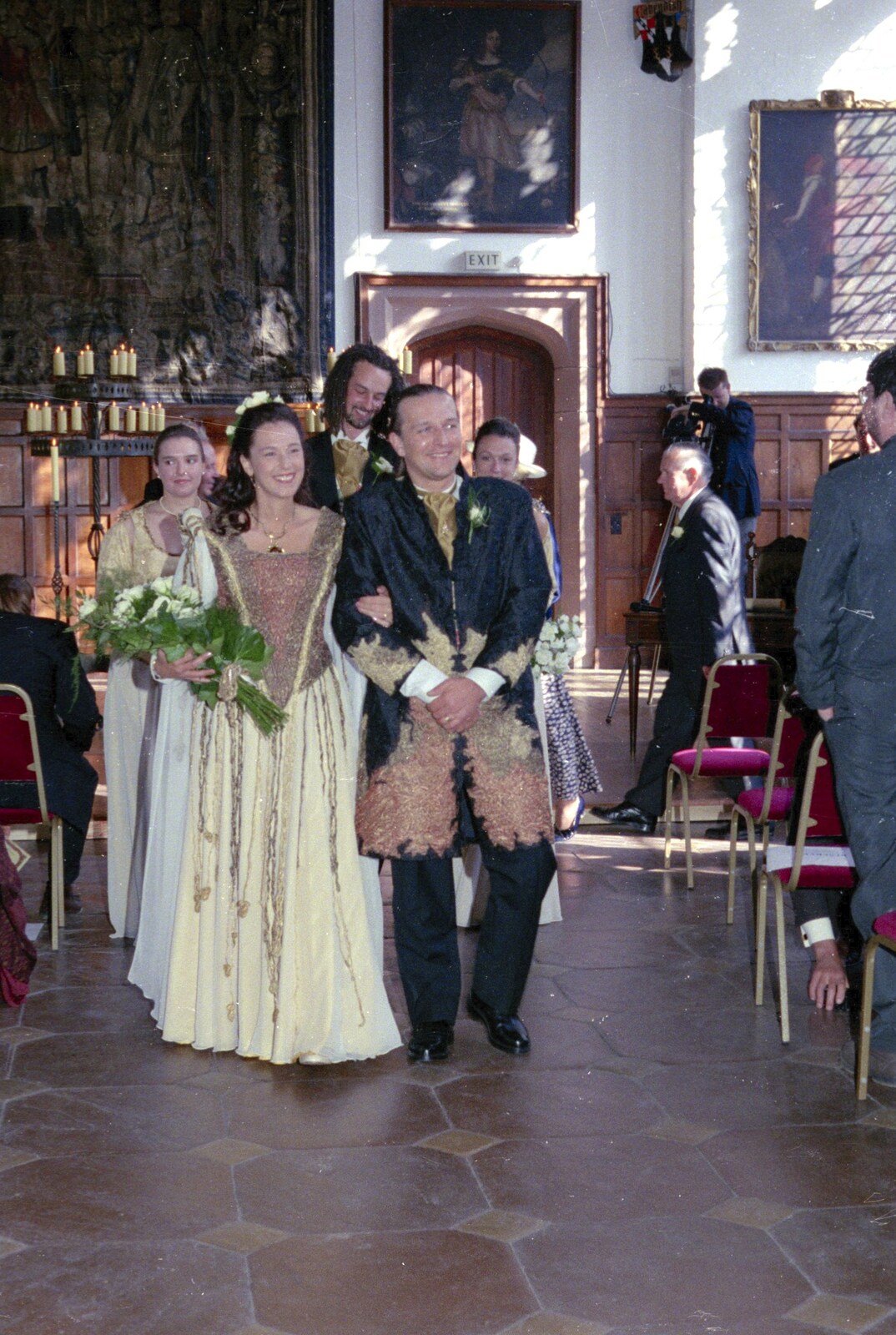 Stuart and Sarah's CISU Wedding, Naworth Castle, Brampton, Cumbria - 21st September 1996: Sarah and Stuart walk up the aisle