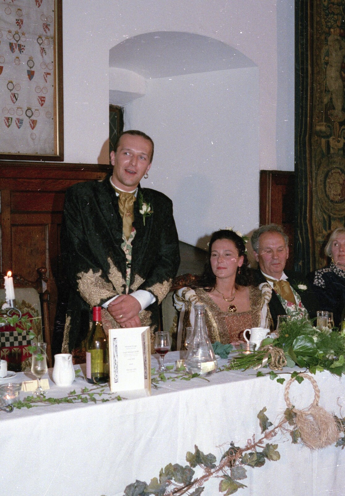 Stuart gives a speech from Stuart and Sarah's CISU Wedding, Naworth Castle, Brampton, Cumbria - 21st September 1996