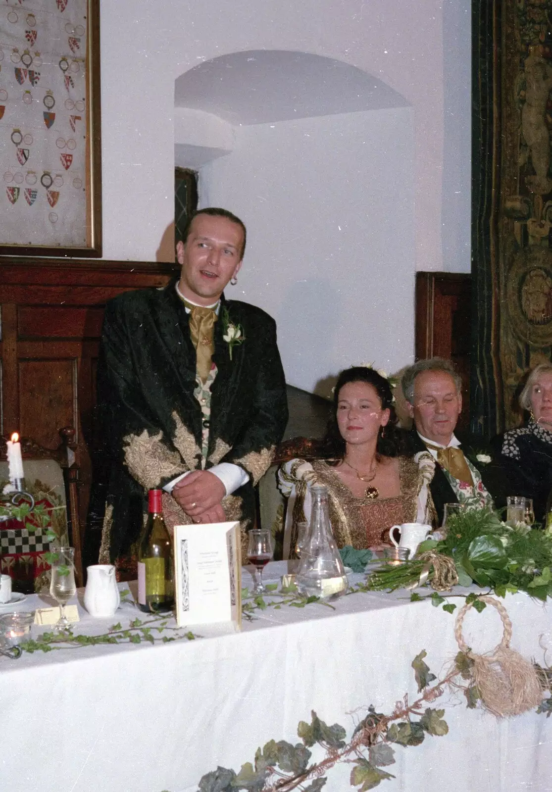 Stuart gives a speech, from Stuart and Sarah's CISU Wedding, Naworth Castle, Brampton, Cumbria - 21st September 1996