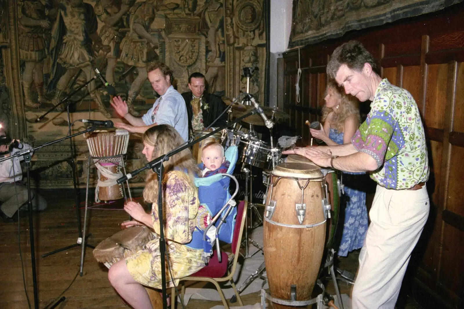 Spot the ceilidh baby, from Stuart and Sarah's CISU Wedding, Naworth Castle, Brampton, Cumbria - 21st September 1996