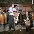 Stuart helps out with drums, Stuart and Sarah's CISU Wedding, Naworth Castle, Brampton, Cumbria - 21st September 1996