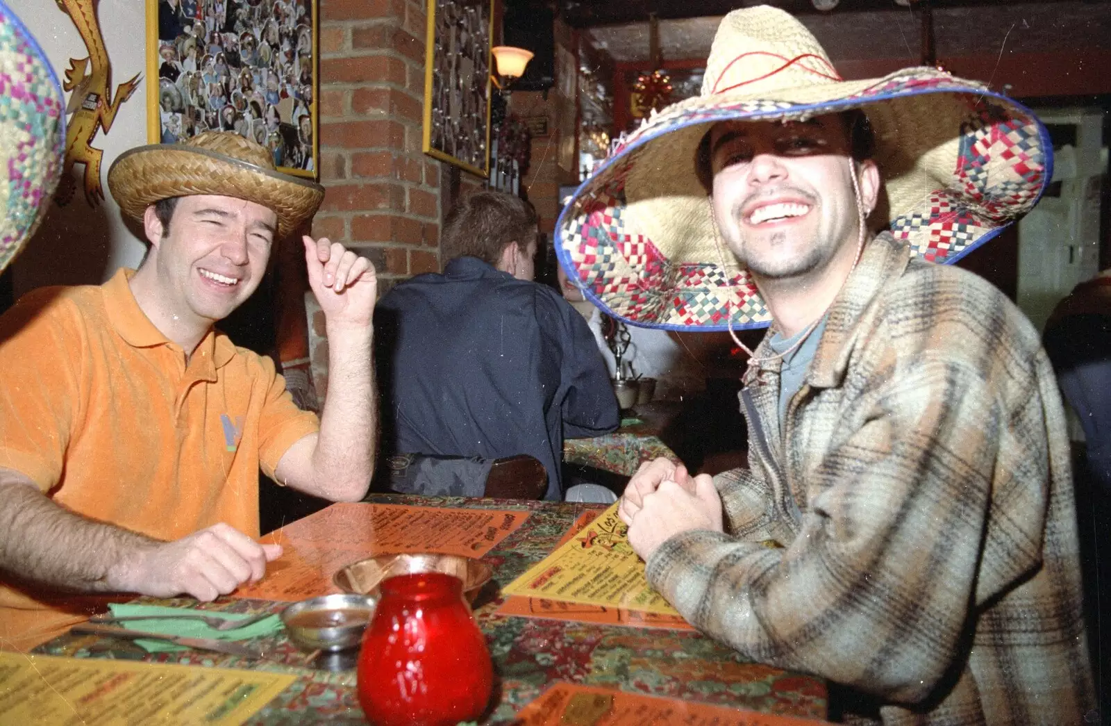 Tim and Trev, from A CISU Night at Los Mexicanos Restaurant, Ipswich - 15th December 1996