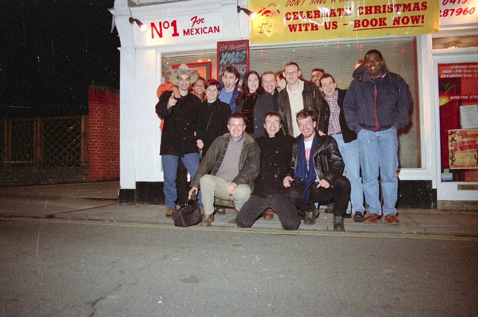 Nosher and the SCC crowd, from A CISU Night at Los Mexicanos Restaurant, Ipswich - 15th December 1996