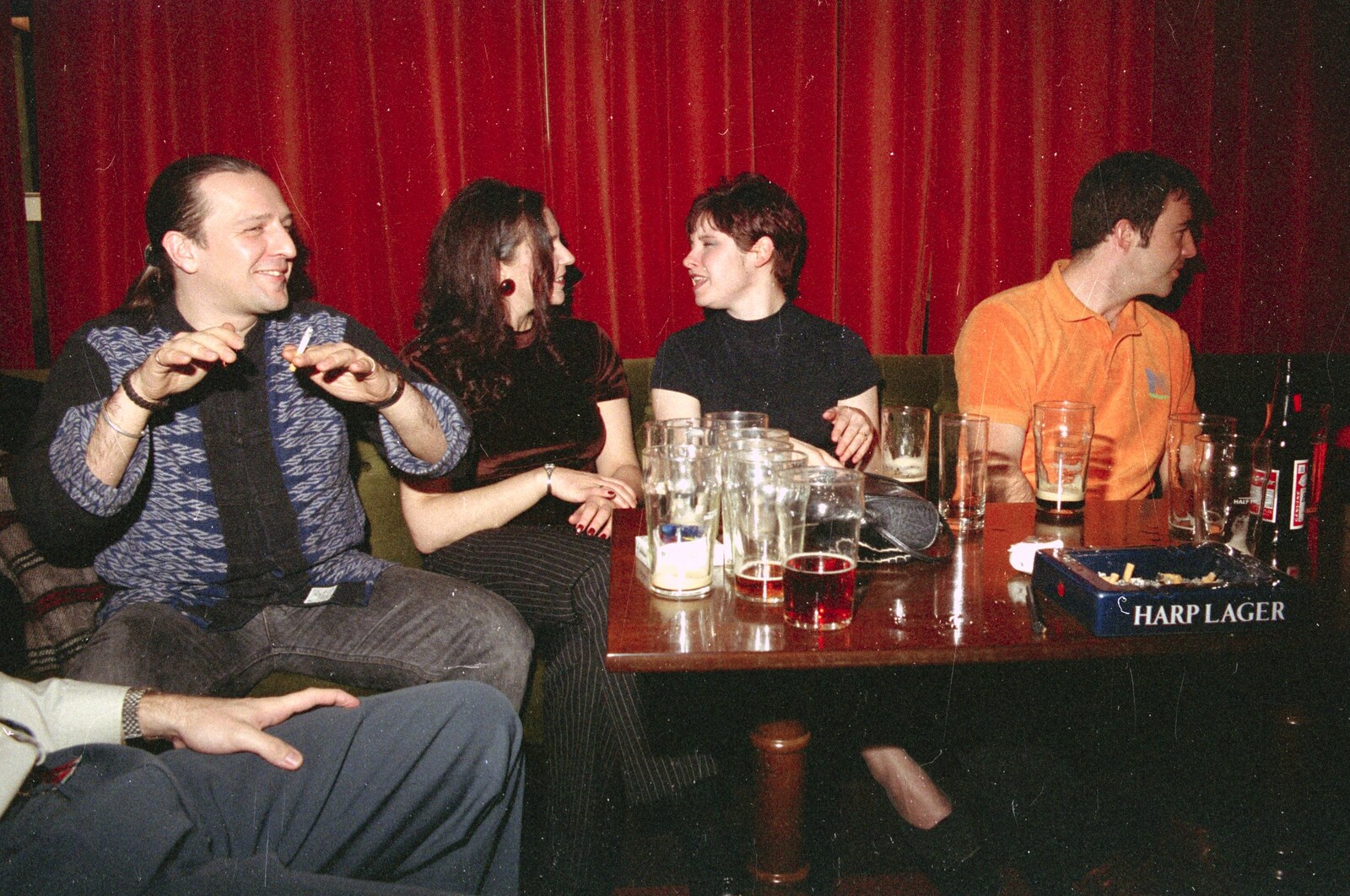 A CISU Night at Los Mexicanos Restaurant, Ipswich - 15th December 1996: Stuart, Sarah, Lisa and Tim in the Social Club