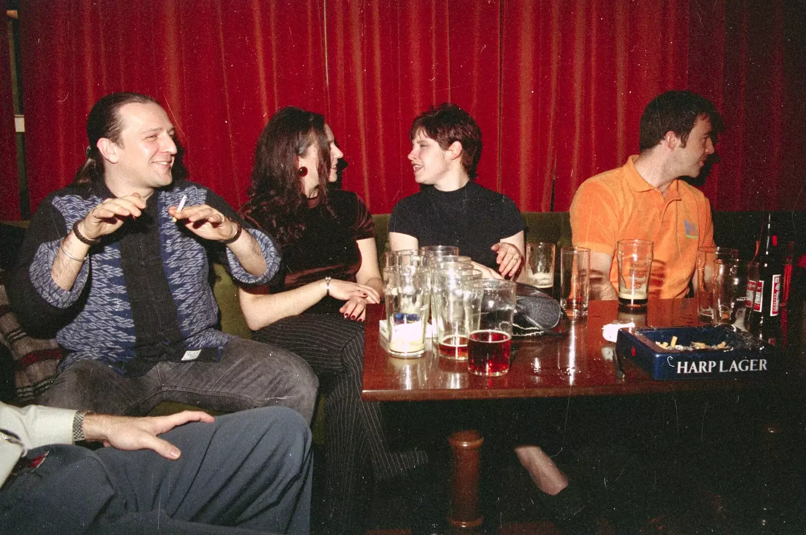 Stuart, Sarah, Lisa and Tim in the Social Club, from A CISU Night at Los Mexicanos Restaurant, Ipswich - 15th December 1996