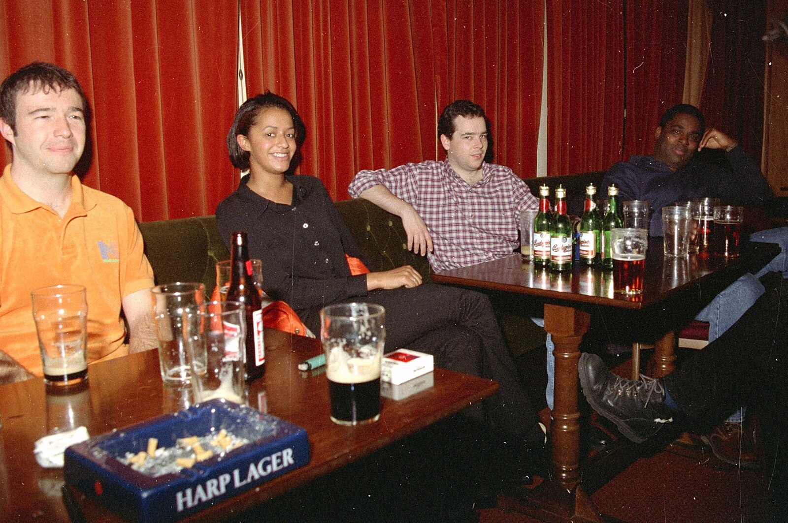 A CISU Night at Los Mexicanos Restaurant, Ipswich - 15th December 1996: Tim, Natalie, Russell and Carl in the SCC social club bar