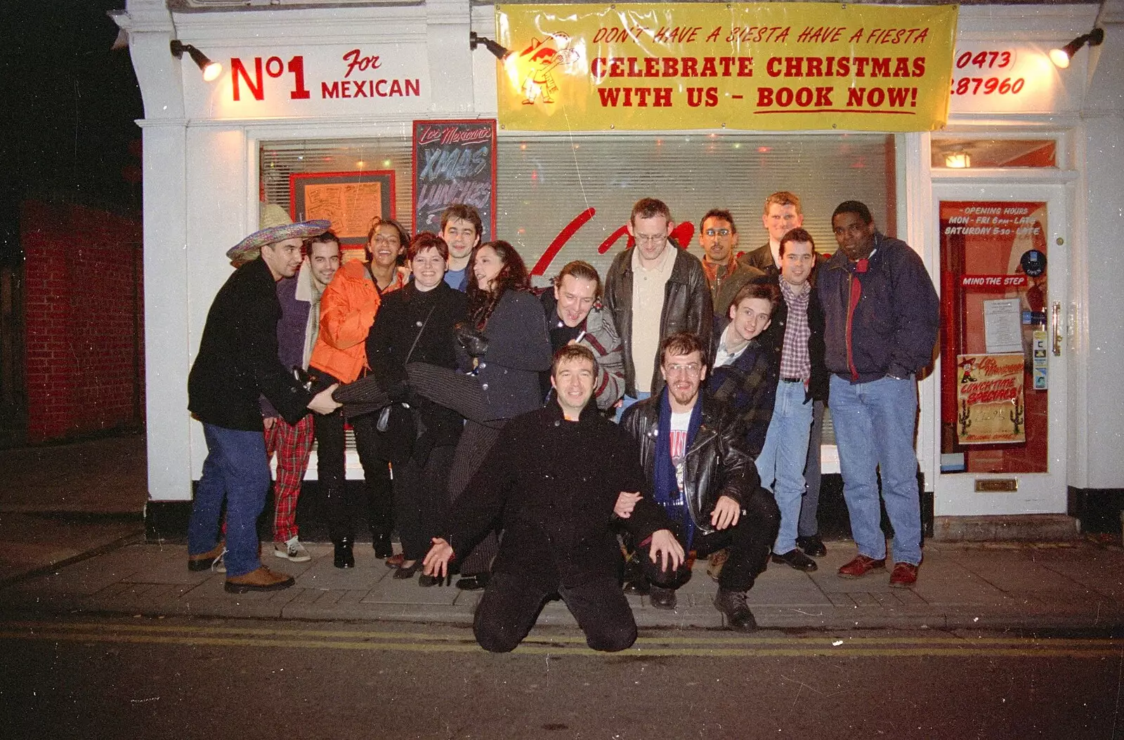 Outside Los Mexicanos on St. Helen's Street, from A CISU Night at Los Mexicanos Restaurant, Ipswich - 15th December 1996