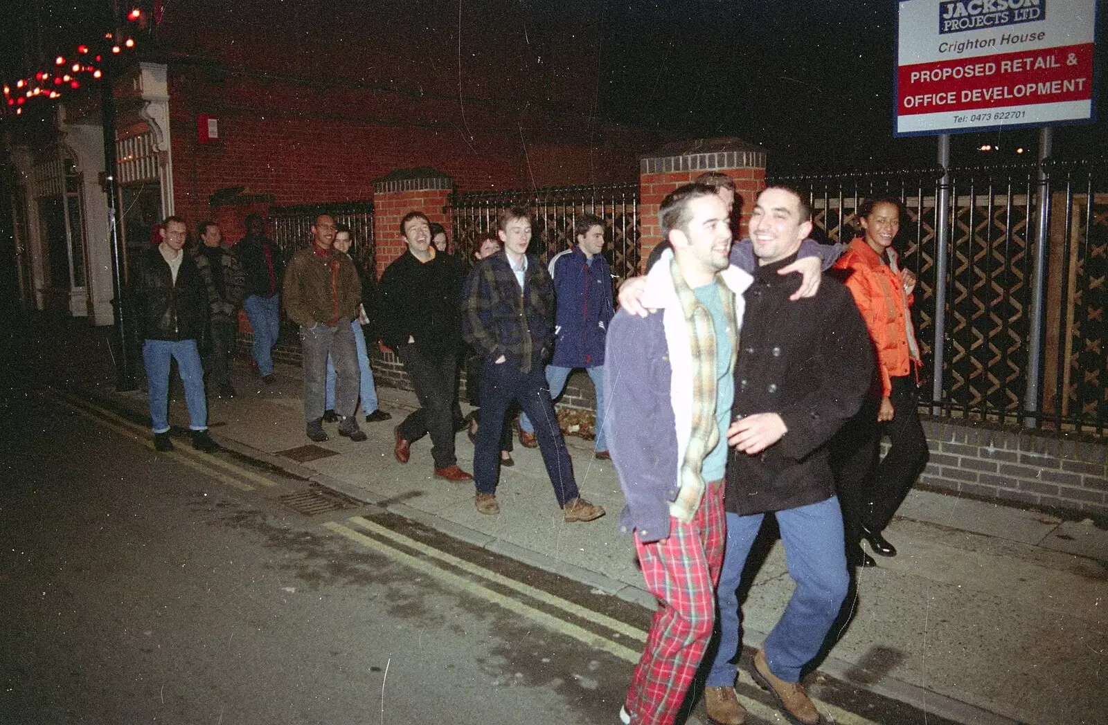 Trev and Orhan share a moment, from A CISU Night at Los Mexicanos Restaurant, Ipswich - 15th December 1996