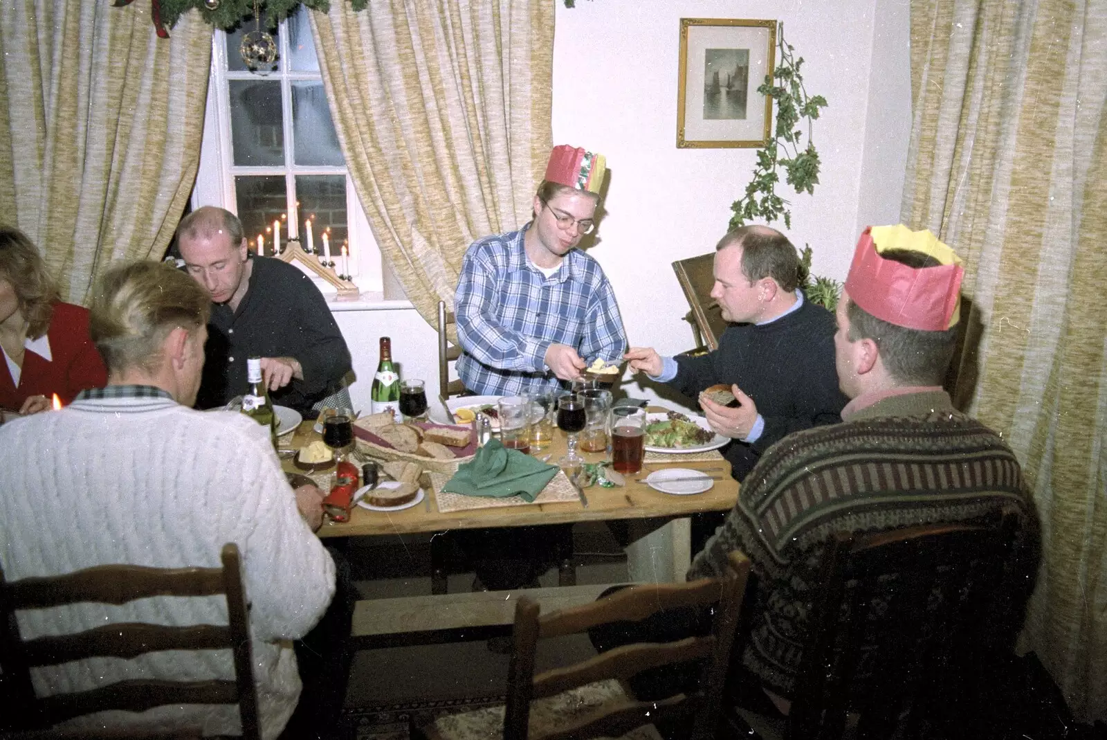 Simon passes the butter, from Hamish's Thirtieth Birthday, Hare and Hounds, Sway, Hampshire - 19th December 1996