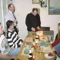 Hamish warms his hands on candles, Hamish's Thirtieth Birthday, Hare and Hounds, Sway, Hampshire - 19th December 1996