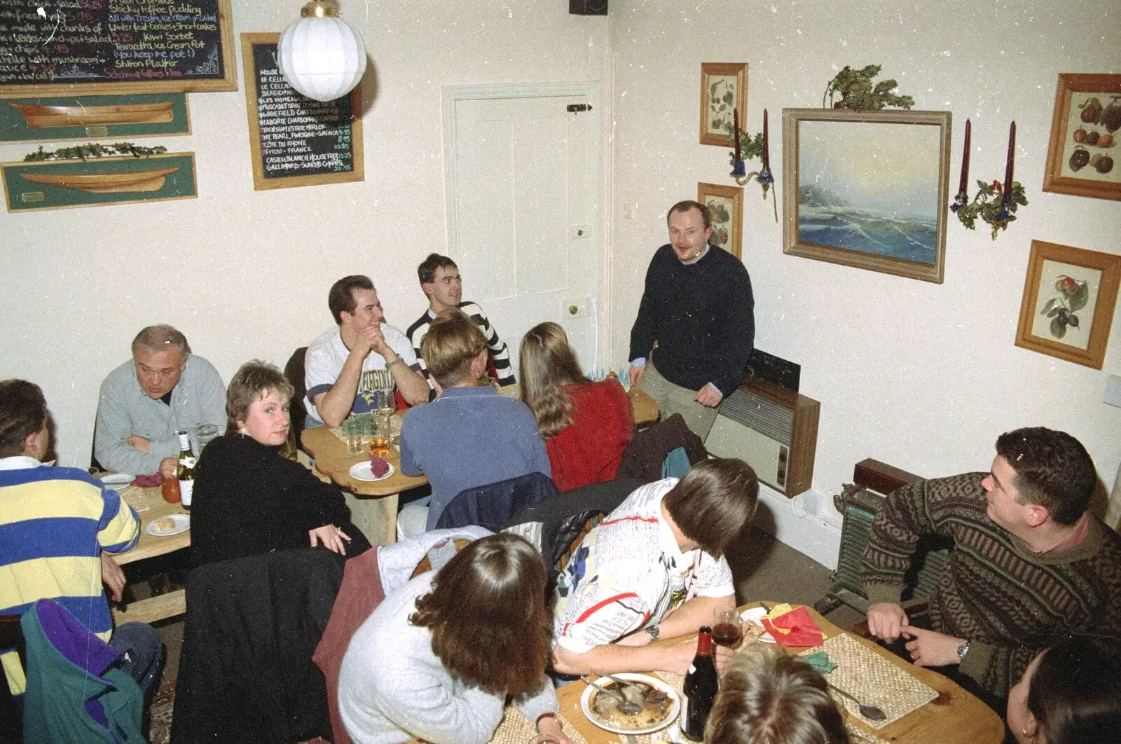 Hamish addresses the room, from Hamish's Thirtieth Birthday, Hare and Hounds, Sway, Hampshire - 19th December 1996