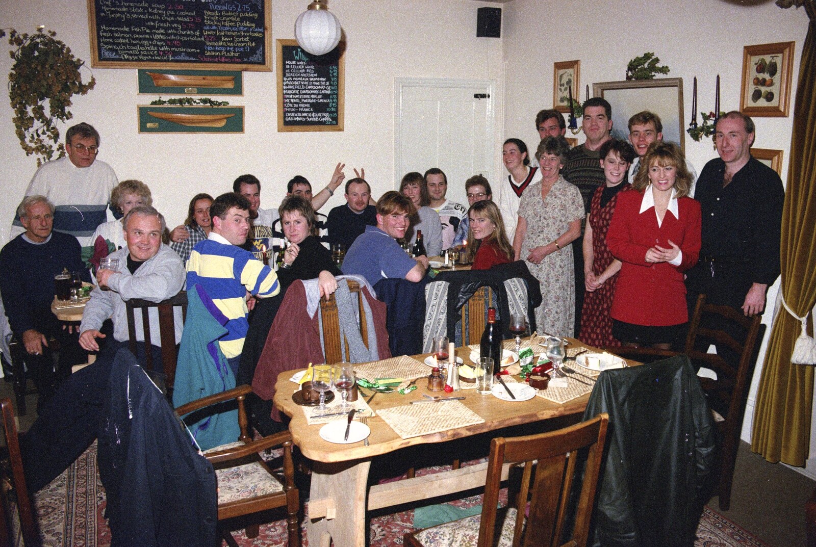 A party group shot from Hamish's Thirtieth Birthday, Hare and Hounds, Sway, Hampshire - 19th December 1996