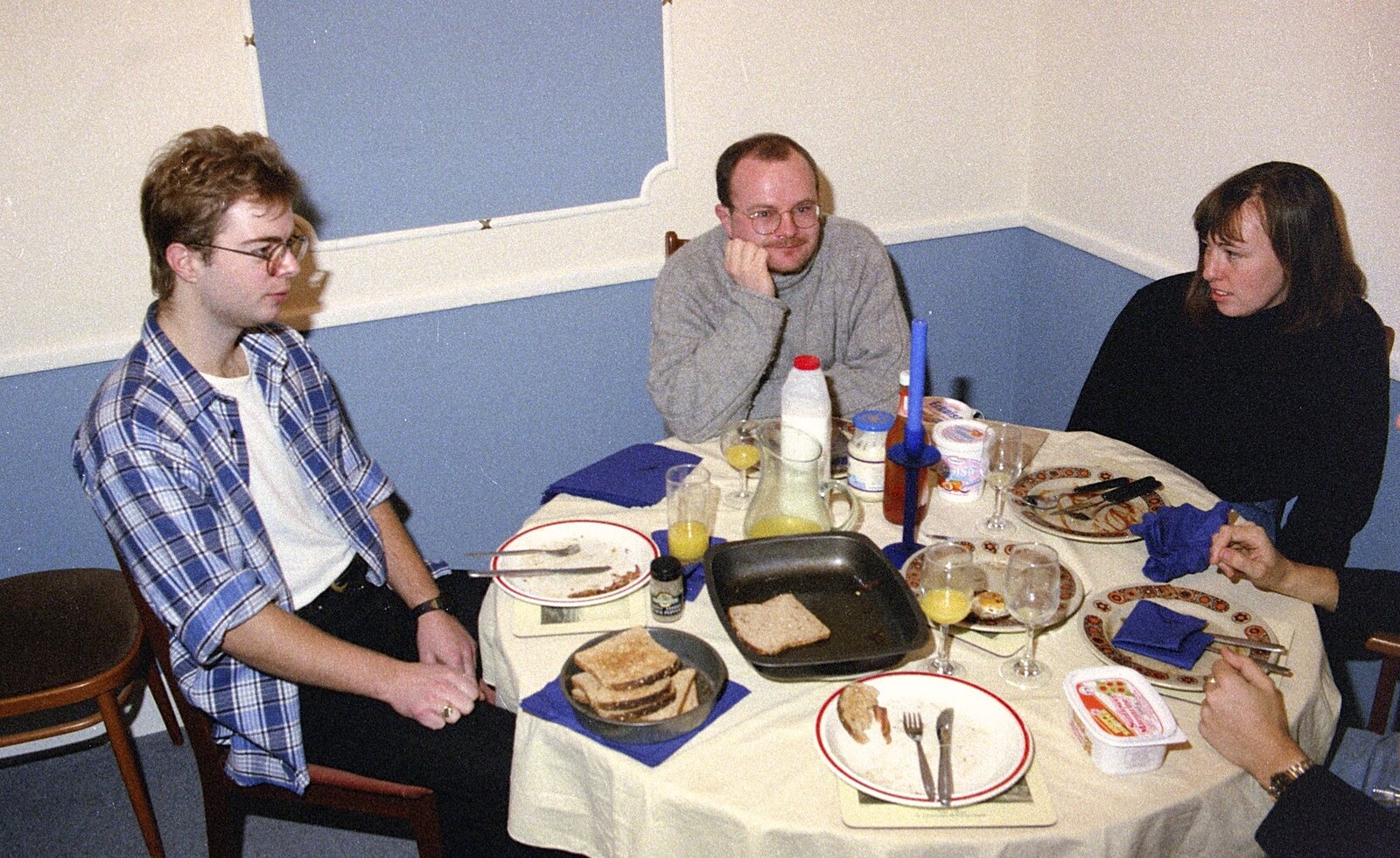 Breakfast of toast in Hamish's mini dining room from Hamish's Thirtieth Birthday, Hare and Hounds, Sway, Hampshire - 19th December 1996