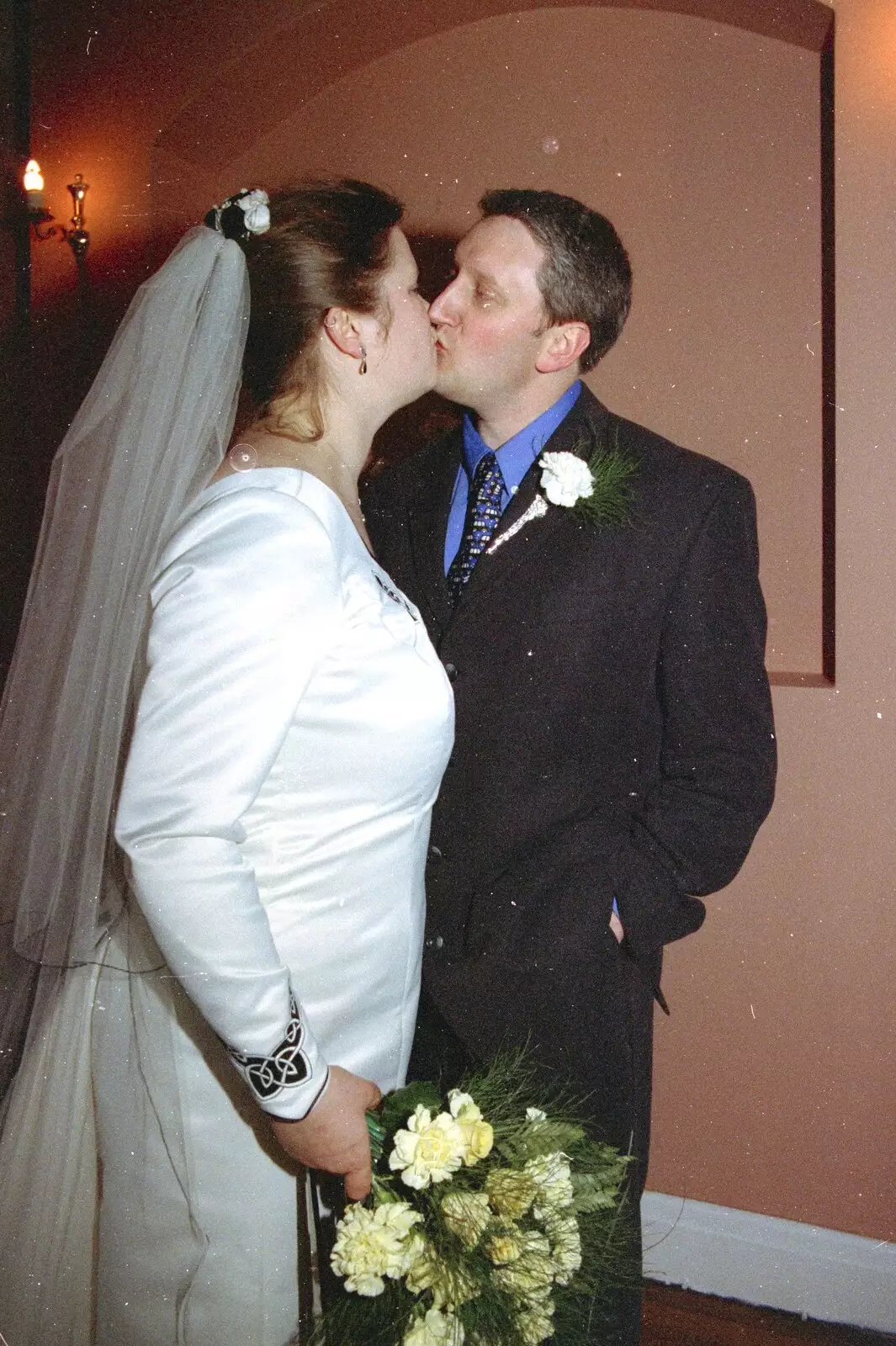 Pauline and Graham have a snog, from The Brome Swan at Graham and Pauline's Wedding, Gissing Hall, Norfolk - 28th April 1997