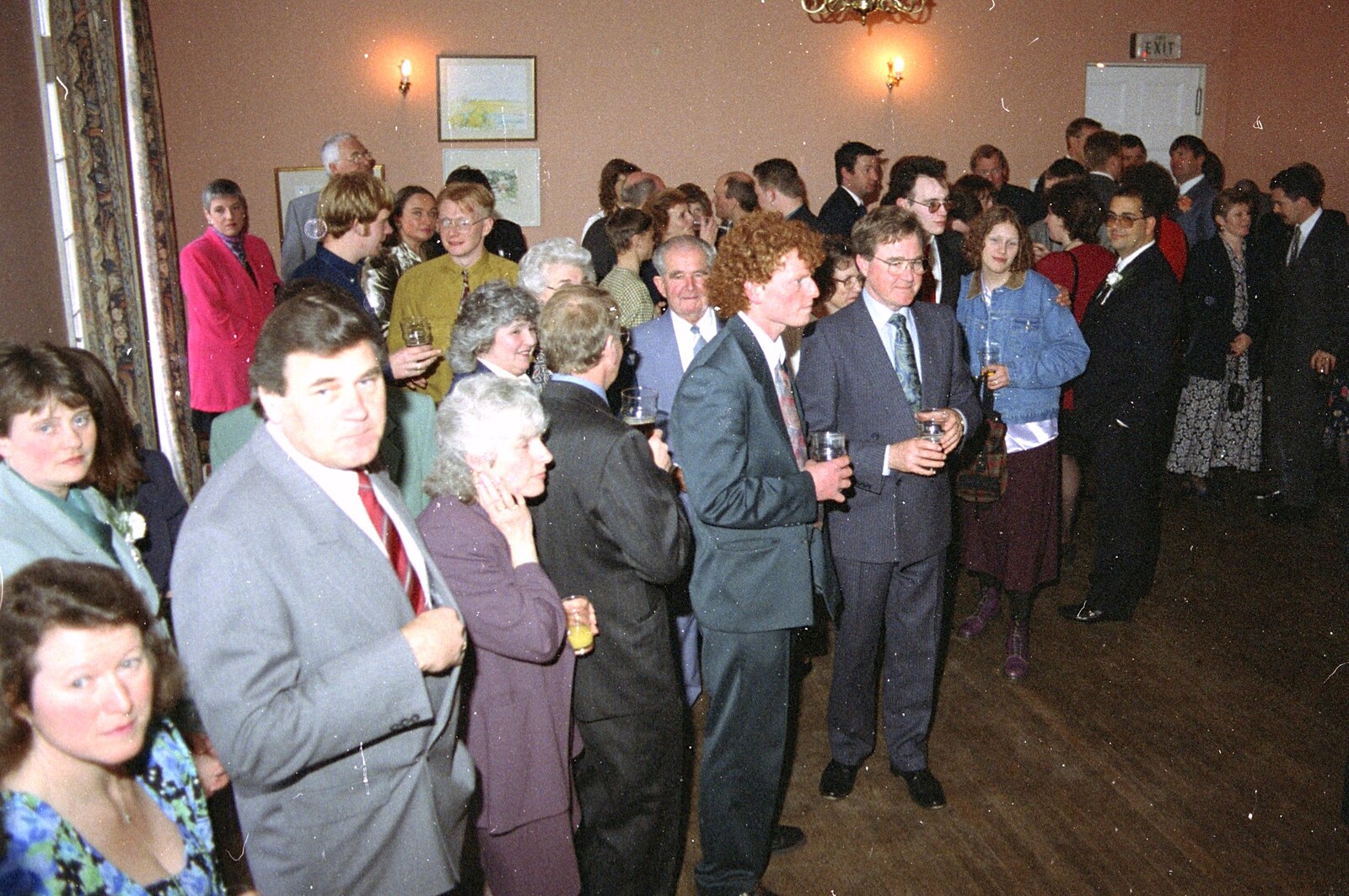 The pub gang, and other wedding guests from The Brome Swan at Graham and Pauline's Wedding, Gissing Hall, Norfolk - 28th April 1997