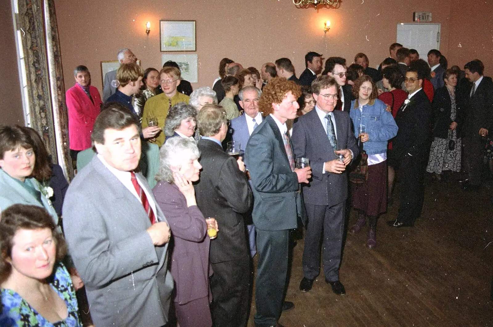 The pub gang, and other wedding guests, from The Brome Swan at Graham and Pauline's Wedding, Gissing Hall, Norfolk - 28th April 1997