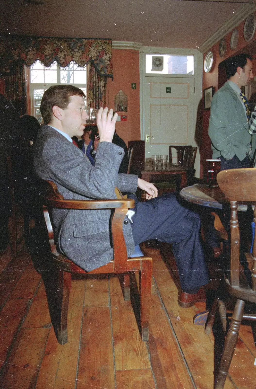 Apple slurps a beer, from The Brome Swan at Graham and Pauline's Wedding, Gissing Hall, Norfolk - 28th April 1997