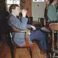 Apple slurps a beer, The Brome Swan at Graham and Pauline's Wedding, Gissing Hall, Norfolk - 28th April 1997