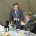 Peter Allen sits down after a trip to the bar, The Brome Swan at Graham and Pauline's Wedding, Gissing Hall, Norfolk - 28th April 1997