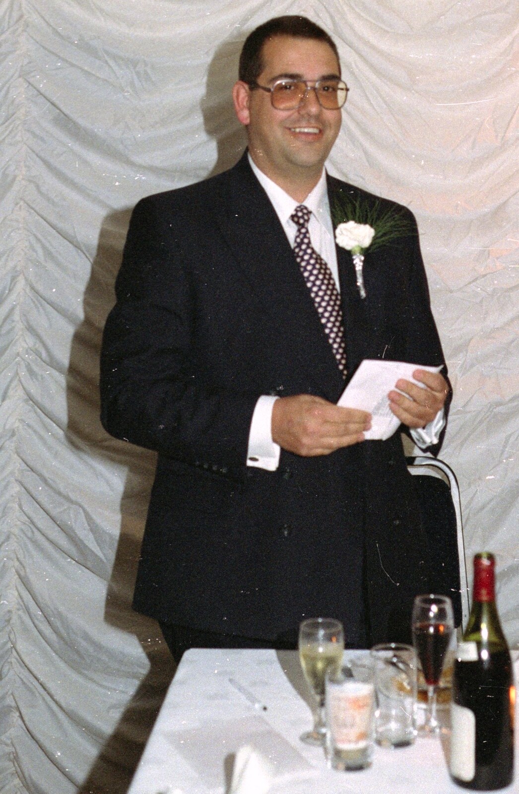 Roger does the Best Man speech from The Brome Swan at Graham and Pauline's Wedding, Gissing Hall, Norfolk - 28th April 1997