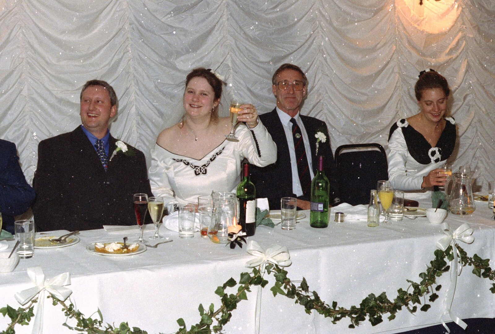 A toast from The Brome Swan at Graham and Pauline's Wedding, Gissing Hall, Norfolk - 28th April 1997