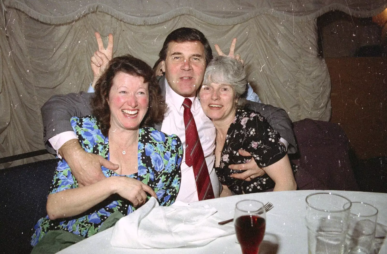 Sylvia, Alan and Spammy, from The Brome Swan at Graham and Pauline's Wedding, Gissing Hall, Norfolk - 28th April 1997