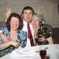 Sylvia, Alan and Spammy, The Brome Swan at Graham and Pauline's Wedding, Gissing Hall, Norfolk - 28th April 1997