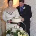 Pauline, Graham and the cake, The Brome Swan at Graham and Pauline's Wedding, Gissing Hall, Norfolk - 28th April 1997