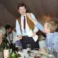 John Willy thrusts a carrot at Apple, The Brome Swan at Graham and Pauline's Wedding, Gissing Hall, Norfolk - 28th April 1997