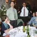 DH, Roger and the Pub Table, The Brome Swan at Graham and Pauline's Wedding, Gissing Hall, Norfolk - 28th April 1997