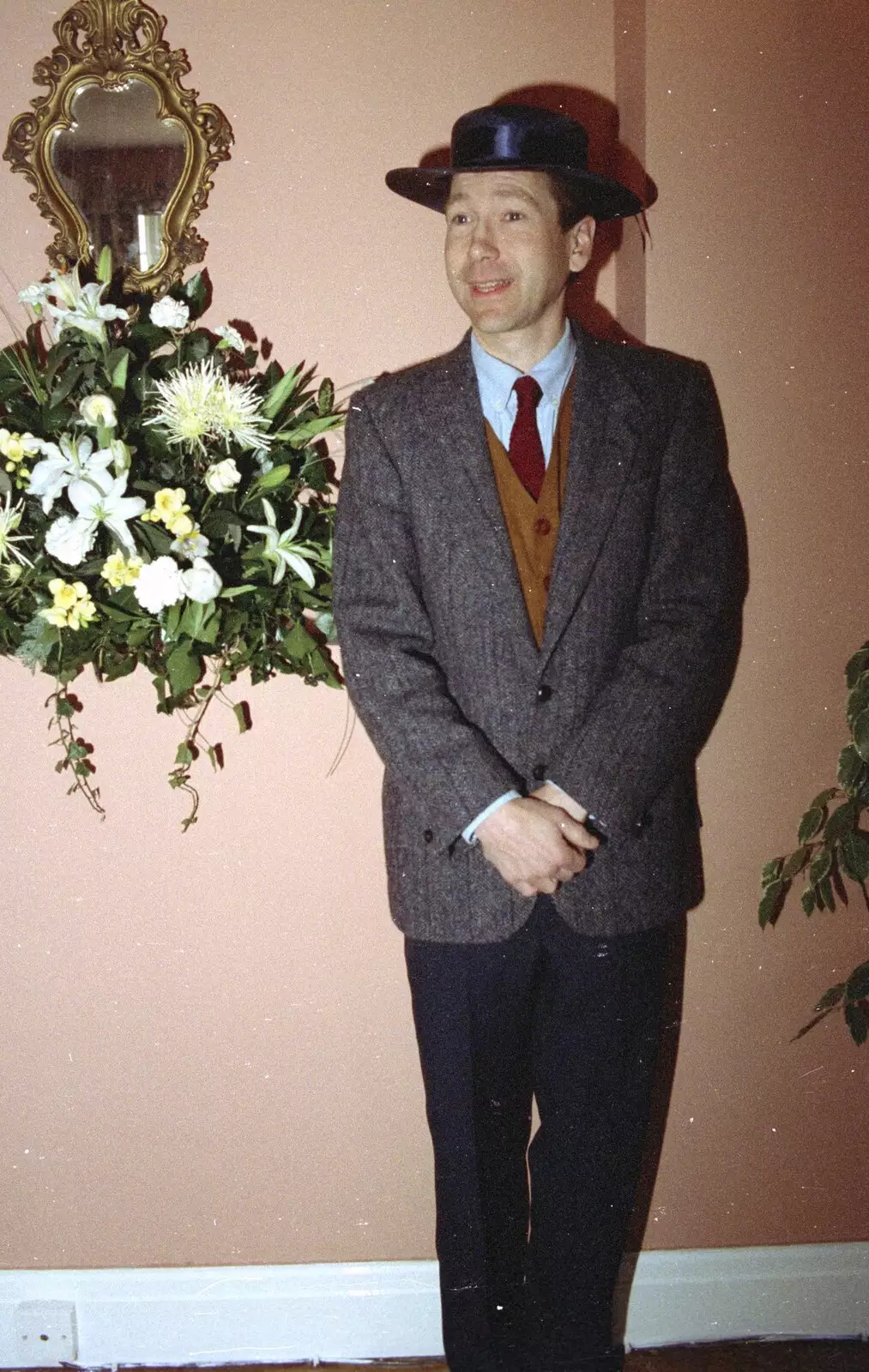 Apple looks vaguely Spanish with that hat on, from The Brome Swan at Graham and Pauline's Wedding, Gissing Hall, Norfolk - 28th April 1997