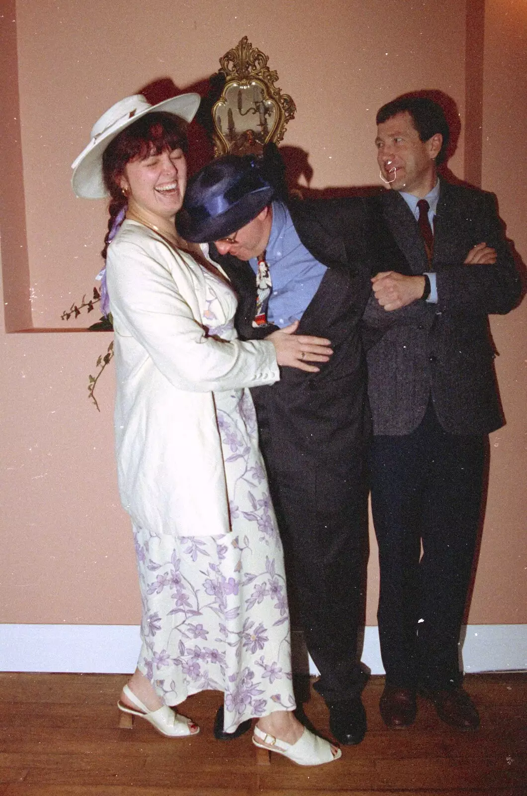 Samantha, John Willy and Apple, from The Brome Swan at Graham and Pauline's Wedding, Gissing Hall, Norfolk - 28th April 1997