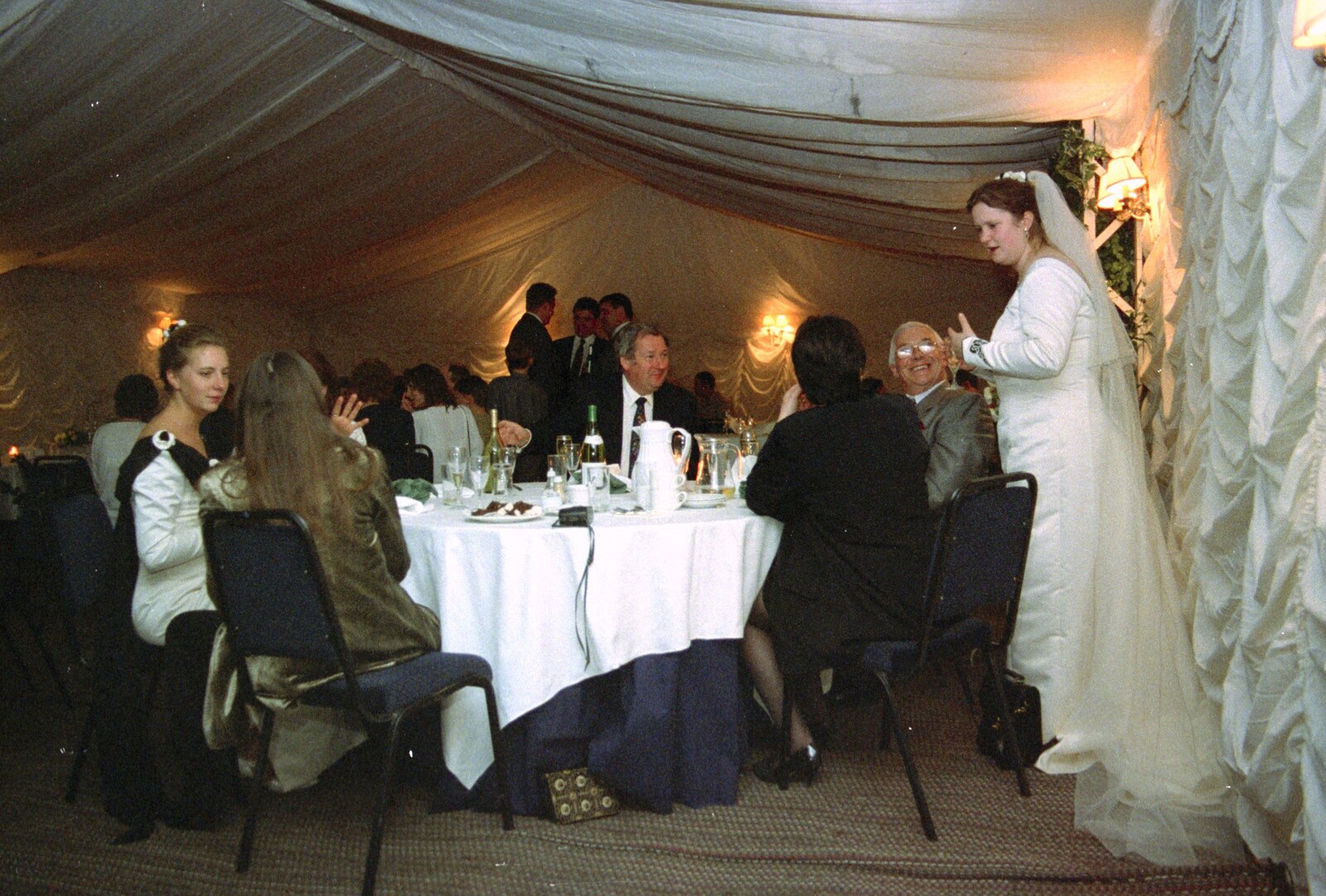 Pauline mingles from The Brome Swan at Graham and Pauline's Wedding, Gissing Hall, Norfolk - 28th April 1997