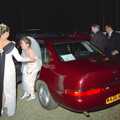 Pauline gets in to a Scorpio - the most hideous car ever built, The Brome Swan at Graham and Pauline's Wedding, Gissing Hall, Norfolk - 28th April 1997