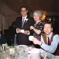 A toast in coffee-cup from Roger, Spammy and Apple, The Brome Swan at Graham and Pauline's Wedding, Gissing Hall, Norfolk - 28th April 1997