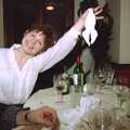 Lisa holds up the towel chicken, CISU: A Chinese Restaurant and SCC Sports Day, Ipswich and Norwich - 1st May 1997