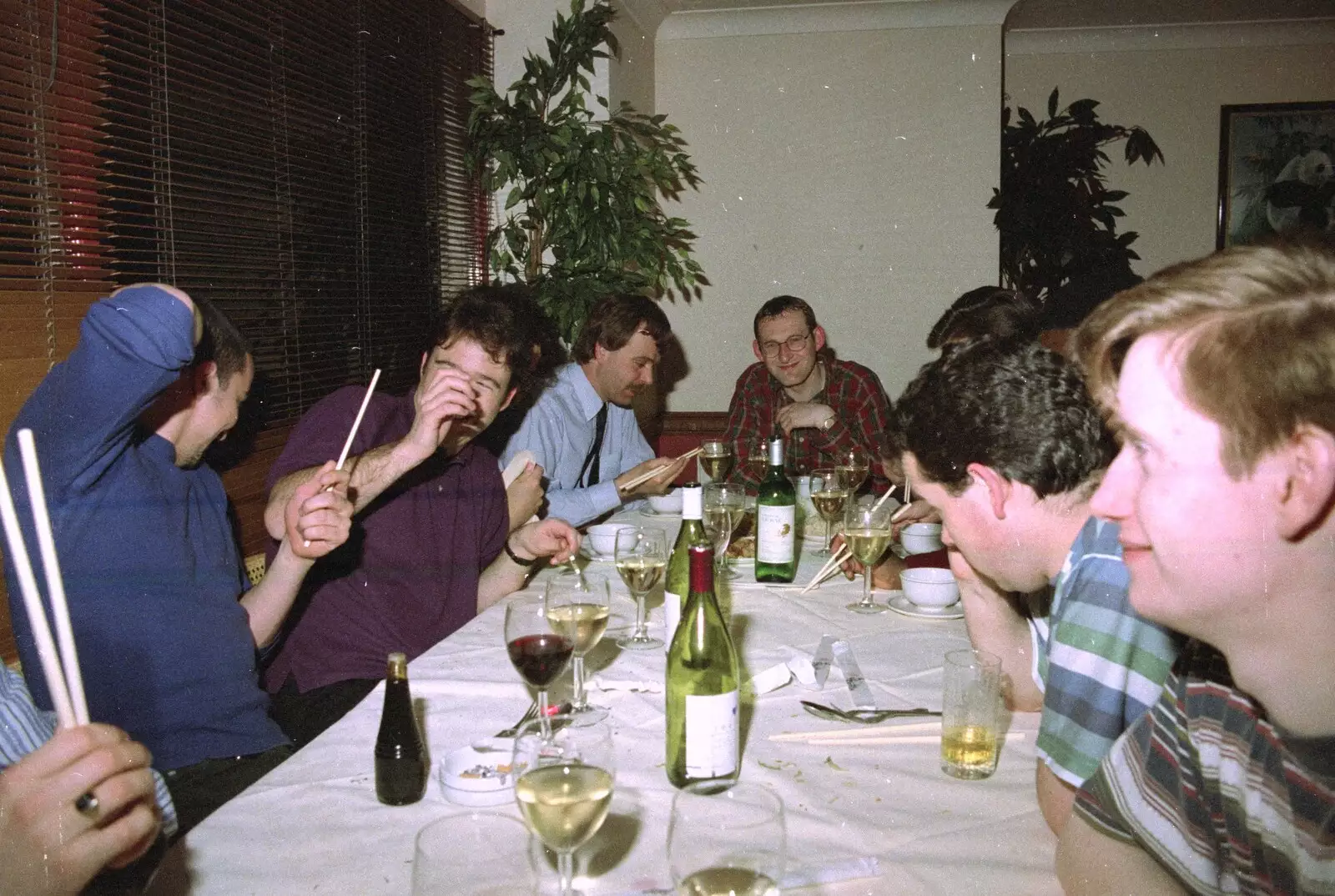 Dougie looks up, from CISU: A Chinese Restaurant and SCC Sports Day, Ipswich and Norwich - 1st May 1997