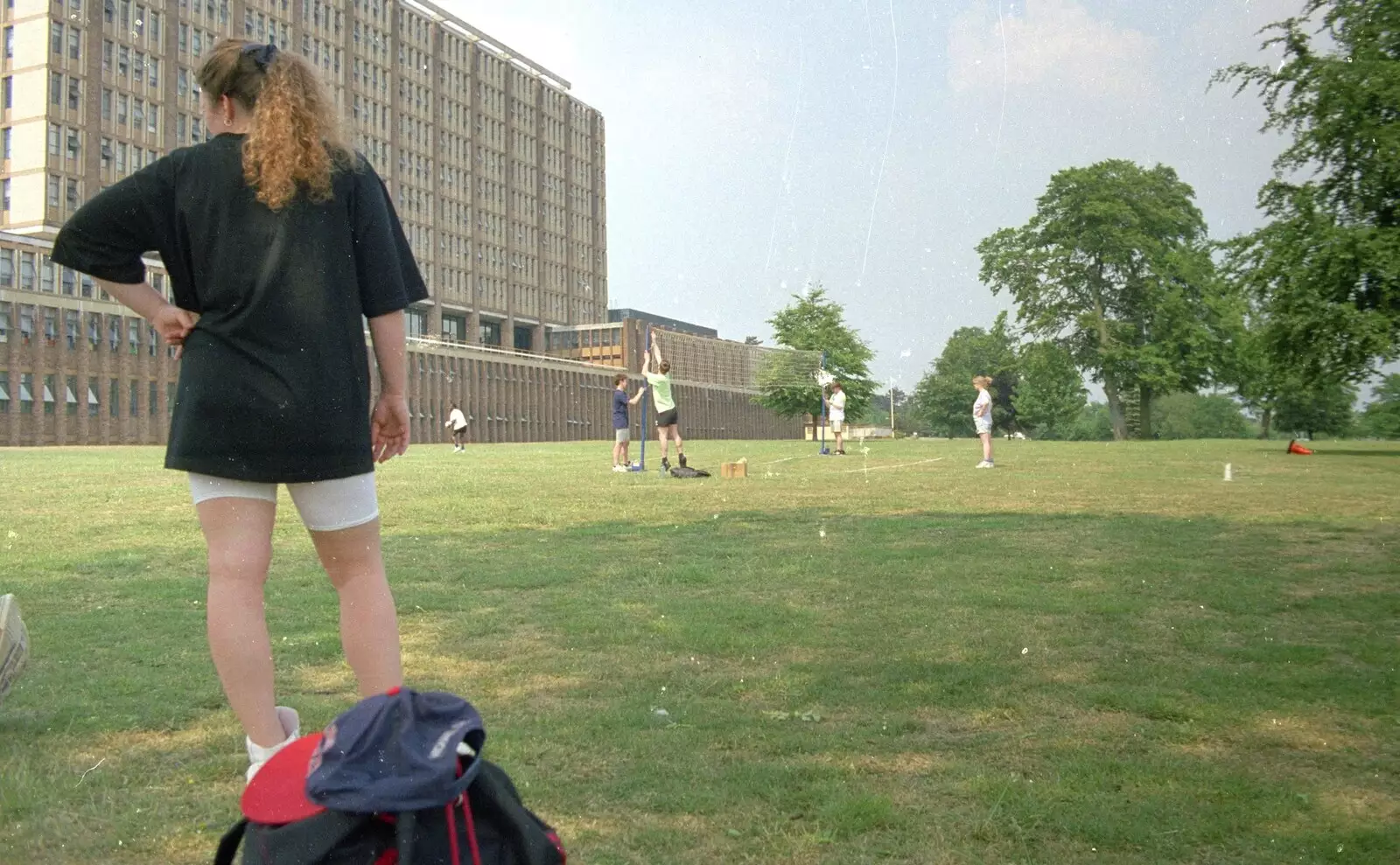 Evie outside Norfolk County Council's HQ, from CISU: A Chinese Restaurant and SCC Sports Day, Ipswich and Norwich - 1st May 1997